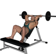 Triceps Extension - Incline Barbell Feet Up